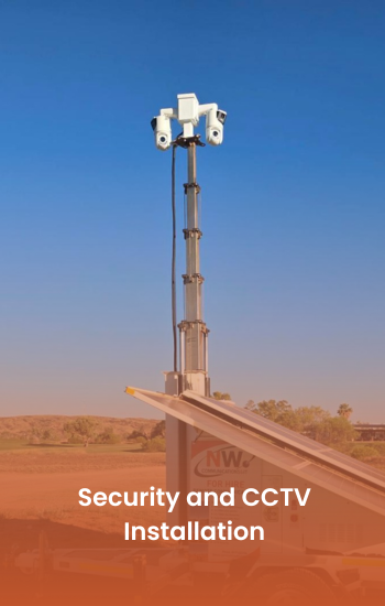 Mobile CCTV camera tower mounted on a trailer at dusk